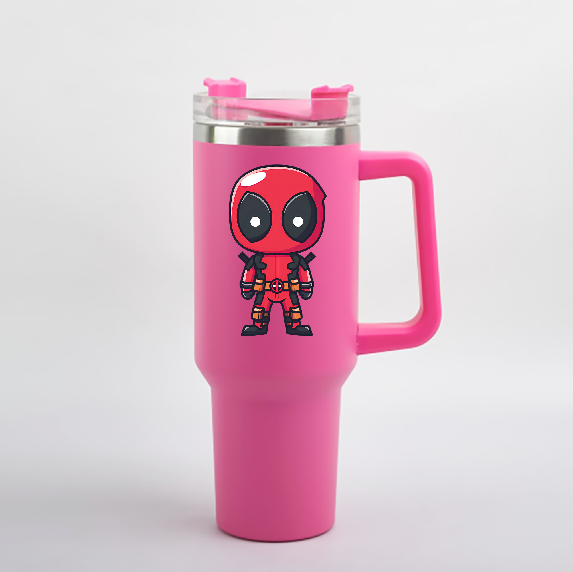 （画像用） Deadpool デッドプール 1200mL車用タンブラー - クリスタルステッカー（プラスチックストロー付き）